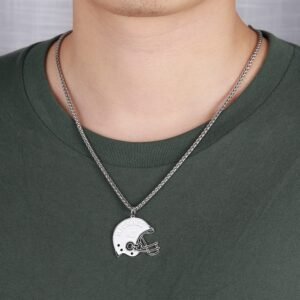 Silver Color Plated Premium Quality Stainless Steel Custom Name Necklace For American Football Players Jewelry For Men