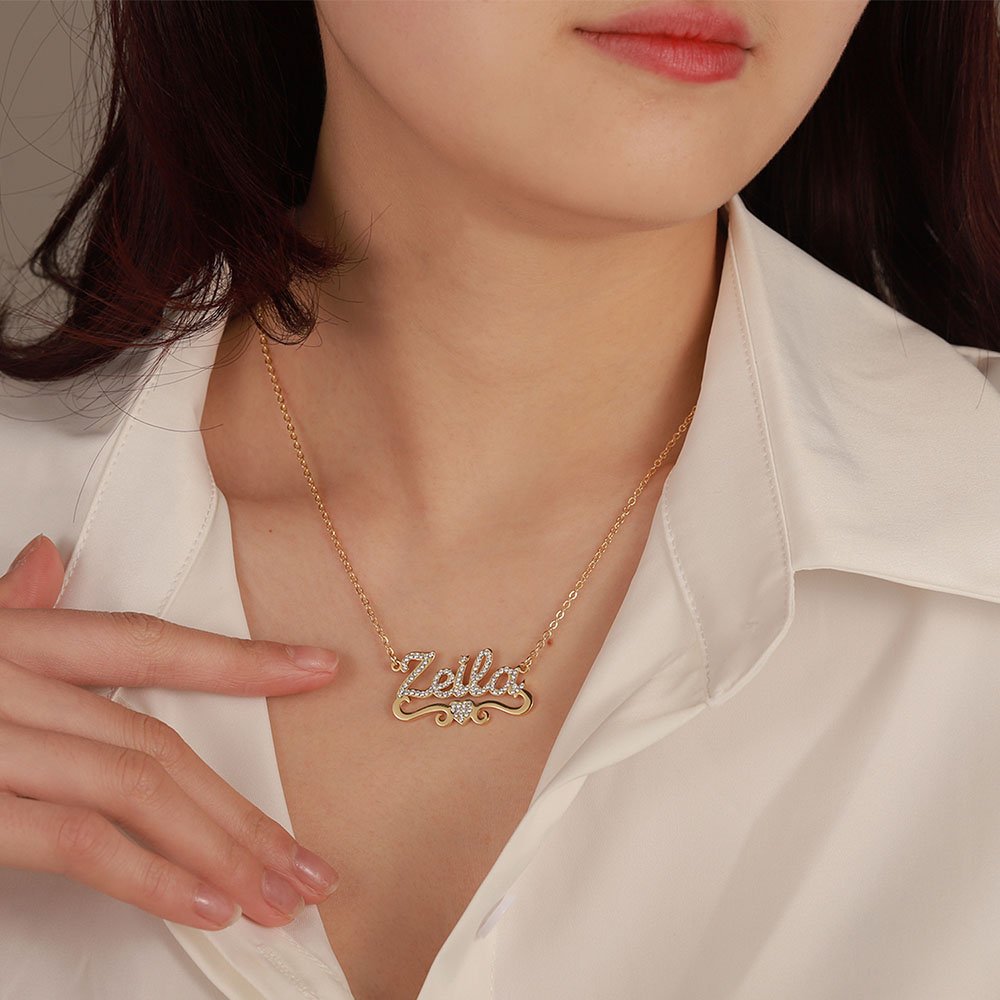 custom butterfly surrounded name necklace design for women daughter for birthday gift ideas