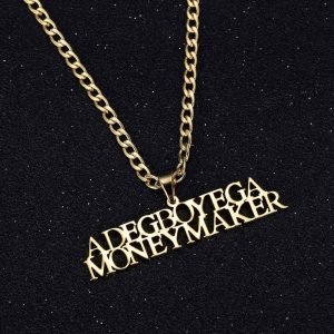 personalized custom made 3 names text lines pendant necklace for men and women