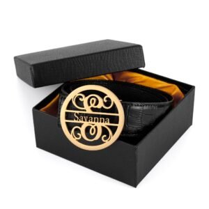 Gold Color Plated Custom Made Bespoke Personalized Men's Waist Belt Buckles From Beceff High Quality Personalized Waist Belt Buckles With His Her Name Floral Designed Round Belt Buckle