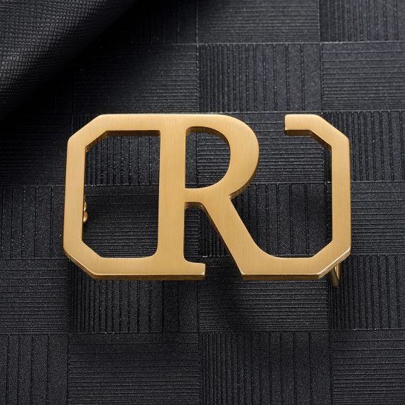 Gold Silver Rose Gold Color Plated Custom Made Single Letter Belt Buckle For Men Personalized Accessory Wear For Men High Quality Gift To Husband's Birthday