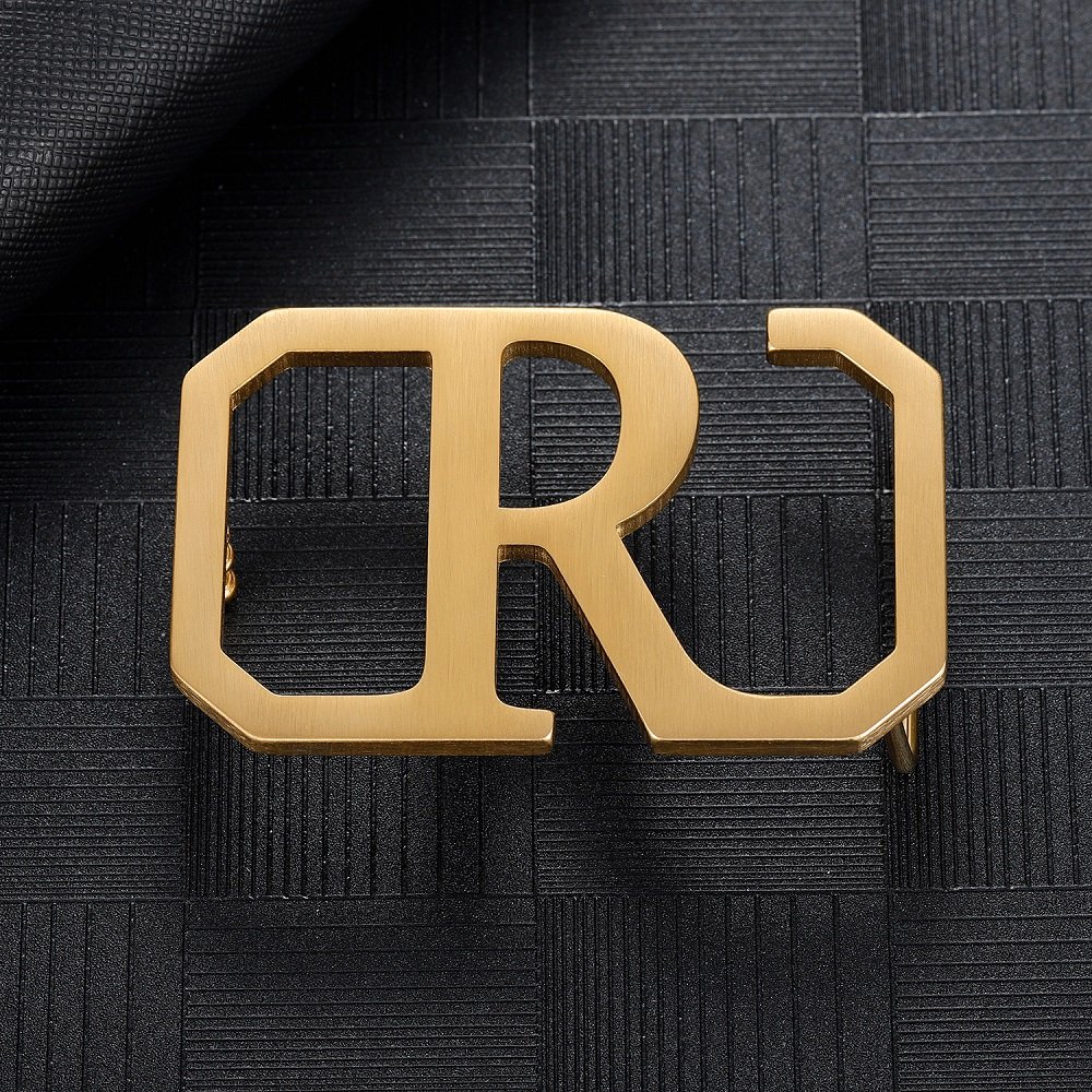 Gold Silver Rose Gold Color Plated Custom Made Single Letter Belt Buckle For Men Personalized Accessory Wear For Men High Quality Gift To Husband's Birthday