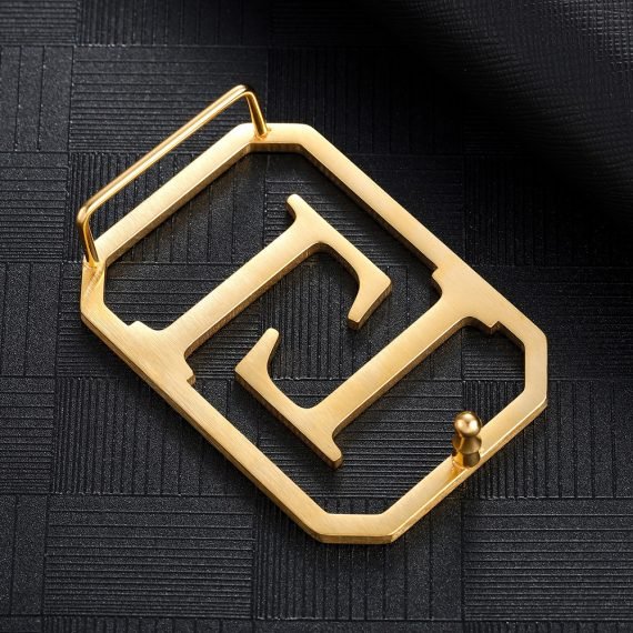 Gold Silver Rose Gold Color Plated High Quality Custom Letters Belt Buckle For Men Personalized Initials Waist Belt Buckle For Casual Use Gift To Brother Family Member