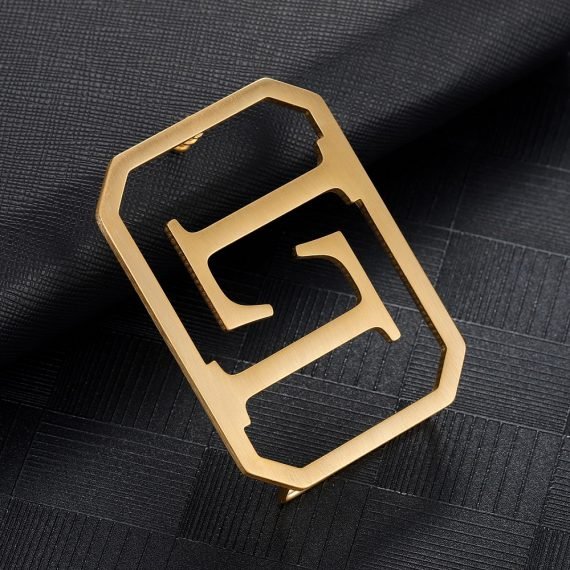 Personalized Gold Silver Rose Gold Colors Plated Custom Two English Letter Belt Buckle Gift For Father Brother Husband With Crocodile Lychee And Plain Belt Types