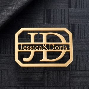 Personalized Two English Letter Belt Buckle Unisex Custom Wear Accessory Piece For Men Women High Quality Stainless Steel Waist Belt Buckle For Casual Outfits