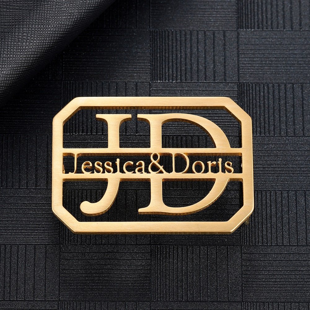 Personalized Two English Letter Belt Buckle Unisex Custom Wear Accessory Piece For Men Women High Quality Stainless Steel Waist Belt Buckle For Casual Outfits