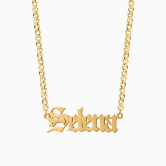 Old English Name Necklace