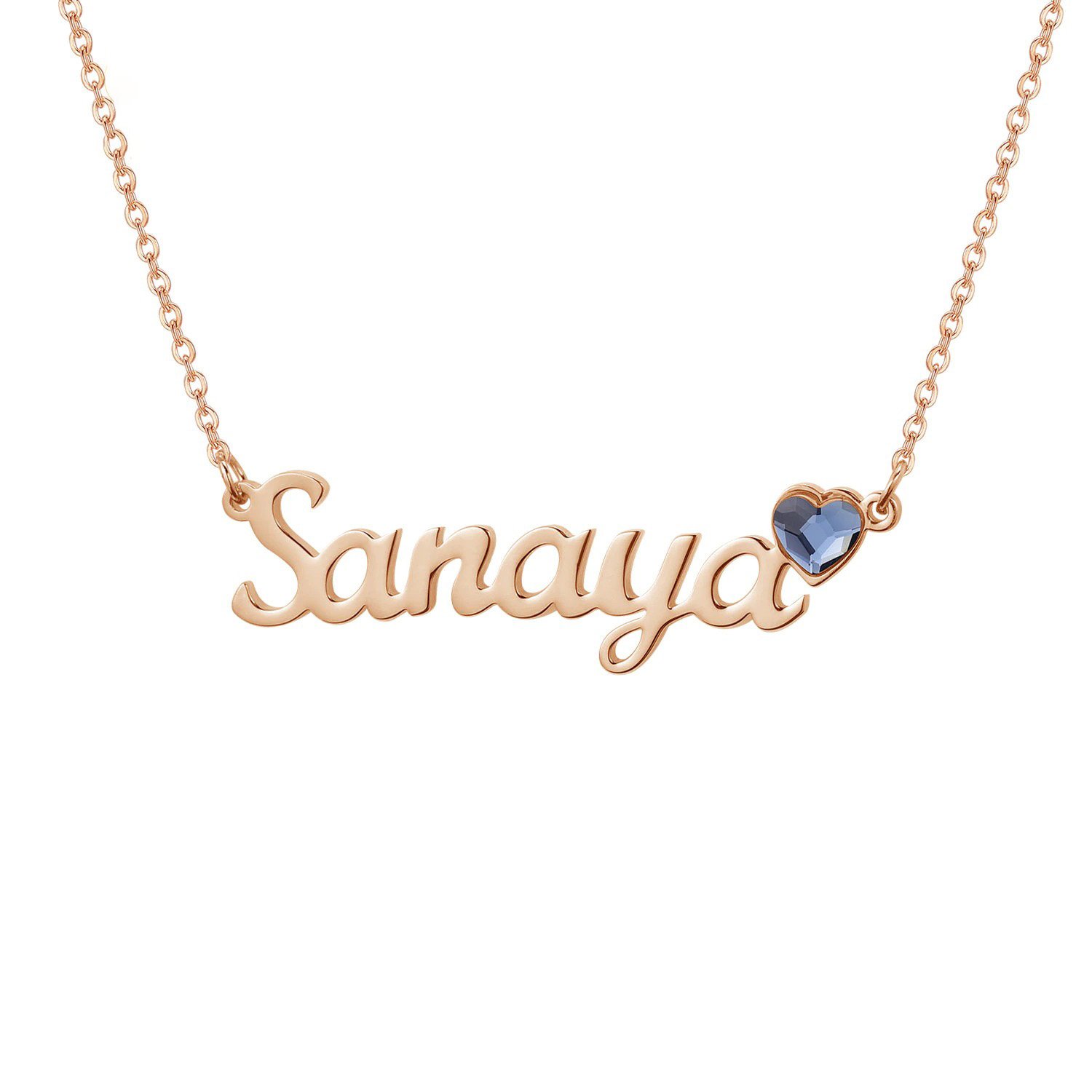 Rose Gold Color Plated Custom Made High Quality Stainless Steel Name Necklace Personalized Jewelry For Casual Use Jewelry For Crop Tops T-shirts And Blouses Beautiful Bling Jewelry For Women