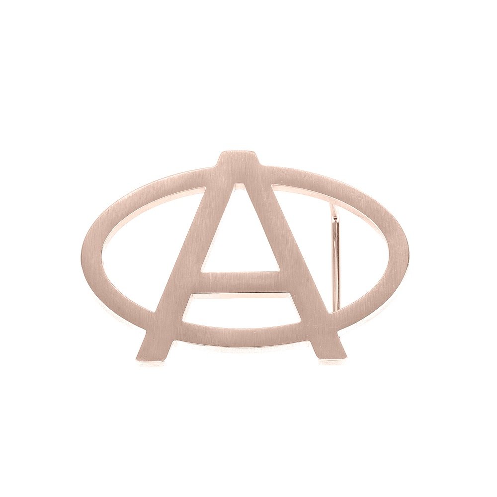 Rose Gold Color Plated High End Personalized Oval Shaped Single Letter Belt Buckle Beceff Waist Belt Buckle Design For Men Custom English Initial Belts For Men's Outfits