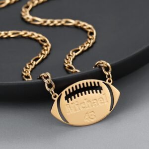 American Football Name Necklace American Sports Ball Name Necklace Sport Outfit Jewelry Name Necklace For Teenage Boys And American Football Fans Beceff Personalized Jewelry