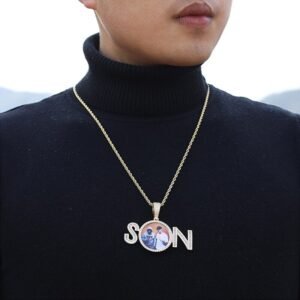 Best Quality Custom Photo Frame Name Necklace High Quality Personalized Jewelry Necklace For Women One Name Necklace With Memorable Photo Of Life Family Photo Frame Name Necklace