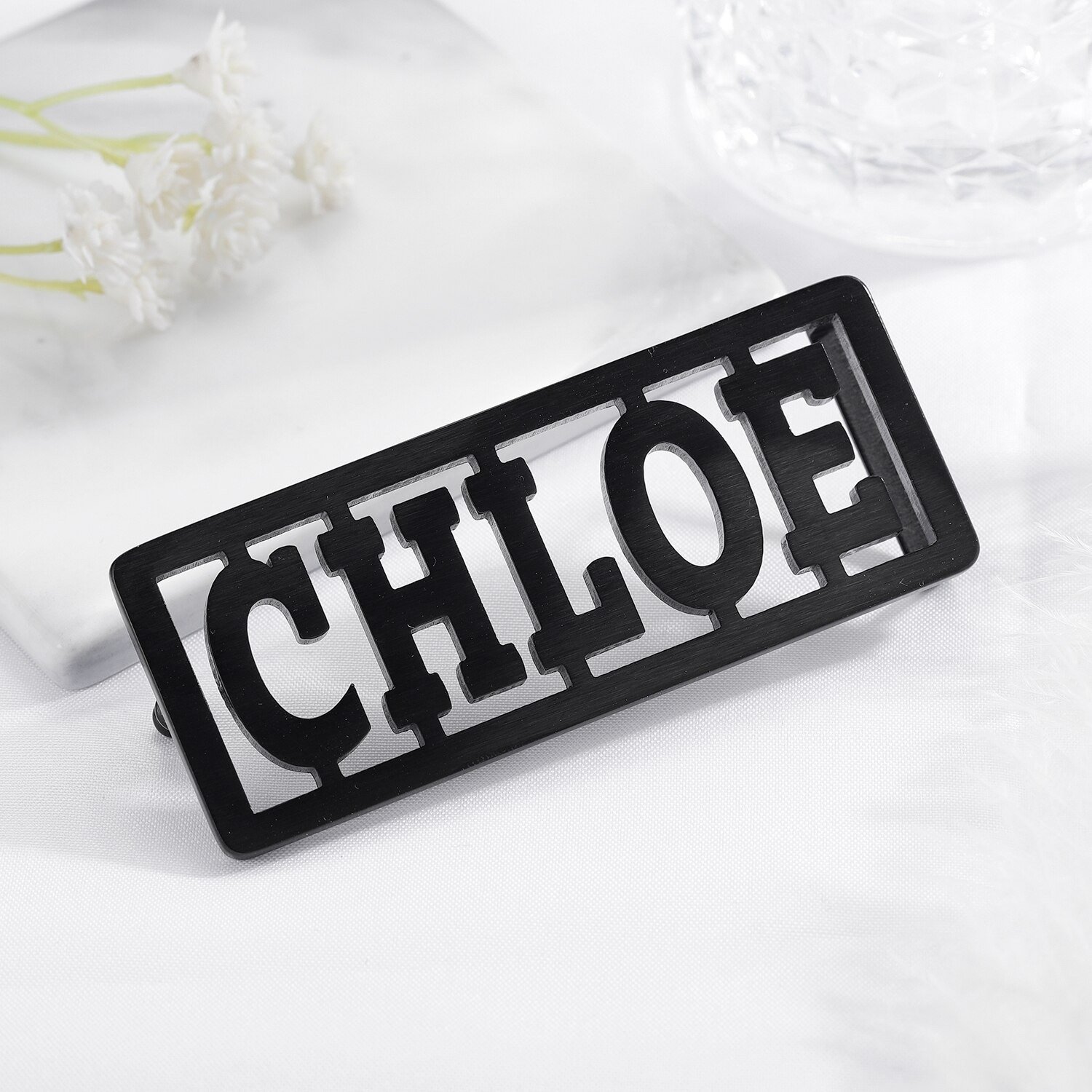 Custom Made Black Color Name Belt Personalized High Quality Name Belt Custom Waist Belt With My Name Block Letter Name Belt Buckle In Black Chloe Name Belt