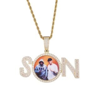 Hip Hop Custom One Name Photo Frame Necklace High Quality Charm For Personalized Jewelry Lovers Fancy Looking Photo Frame Name Necklace For Casual Outfits