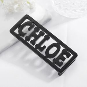 Rectangle Custom Name Belt Premium Quality Waist Belt Buckle Personalized Black Letters Belt Buckle Casual Name Belt Buckle For Men And Women