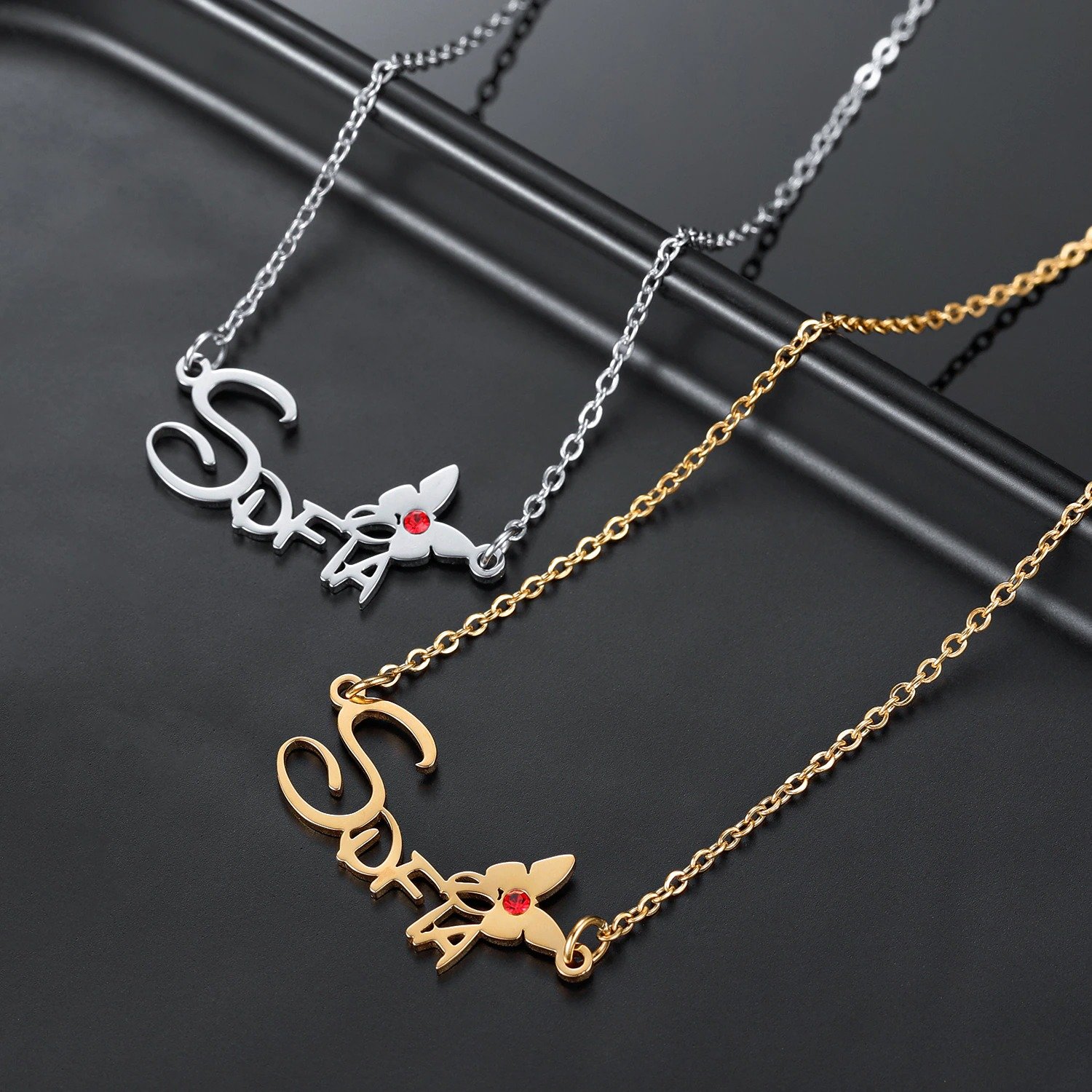 Birthstone Butterfly Name Necklace - Image 9