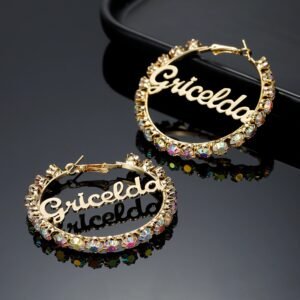 Personalized Custom Made Hoop Name Earrings For Women High Quality Name Earrings For Women Minimalist Name Earrings Custom Earrings