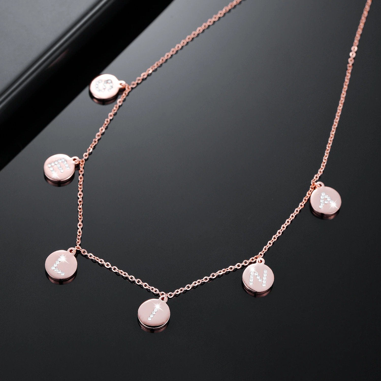 Rhinestone Letter Name Necklace - Image 5