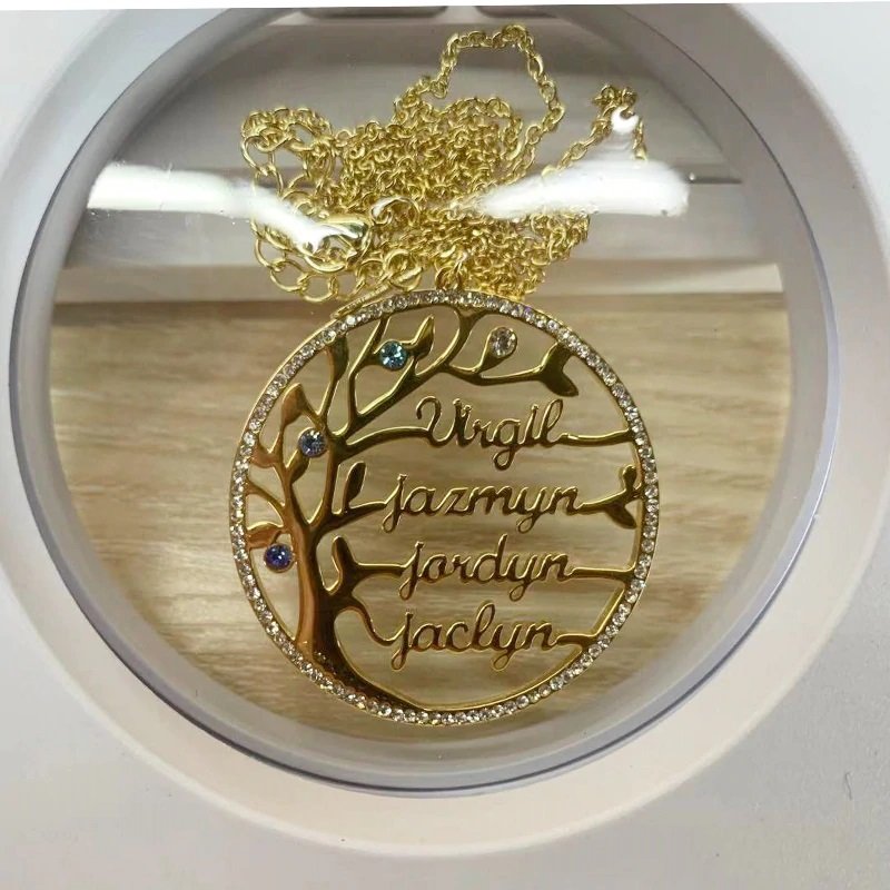 beceff family tree name necklace for women personalized jewelry necklace chain pendant round gift ideas