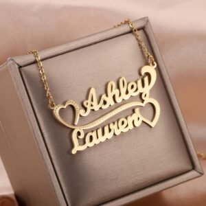 Custom Made Two Names Multiple Hearts Pendant Necklace Best Quality Personalized Jewelry For Women Custom Names Necklace For Ladies