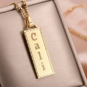 Custom Carved Name Necklace