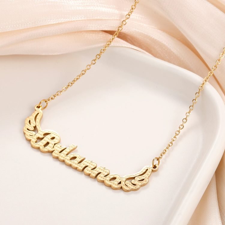 Personalized Angel Wings Necklace Custom Made Single Name Necklace Memorable Custom Name Necklace With Angel Wings To Celebrate Love Goodness Of Presence Love And Care Chain