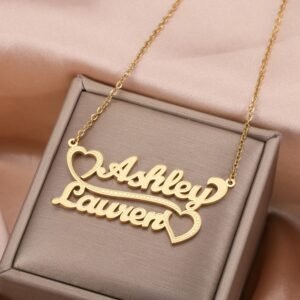 Personalized Custom Made Couple Names Multiple Hearts Pendant Necklace High Quality Jewelry For Women Custom Names Necklace For Ladies