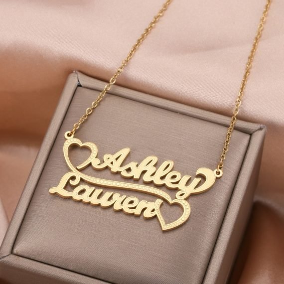 Personalized Custom Made Couple Names Multiple Hearts Pendant Necklace High Quality Jewelry For Women Custom Names Necklace For Ladies