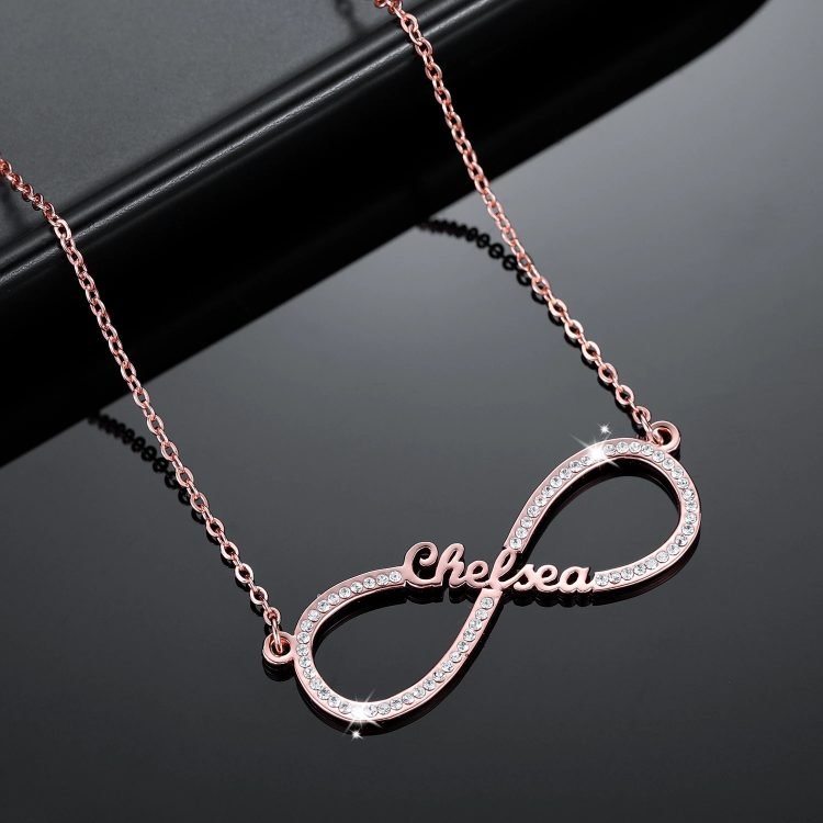Rose Gold Color Plated Custom Made Personalized Jewelry For Women High Quality Stylish Jewelry Stainless Steel Jewelry For Casual Outfits Nice Looking Jewelry With Name