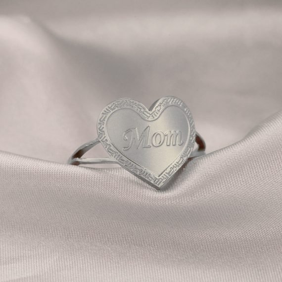 Silver Color Plated Name Jewelry Gift To Loving Mom Personalized Name Ring Made Of High Quality Stainless Steel Stamped Name Ring For Functions Name Carved Ring Jewelry