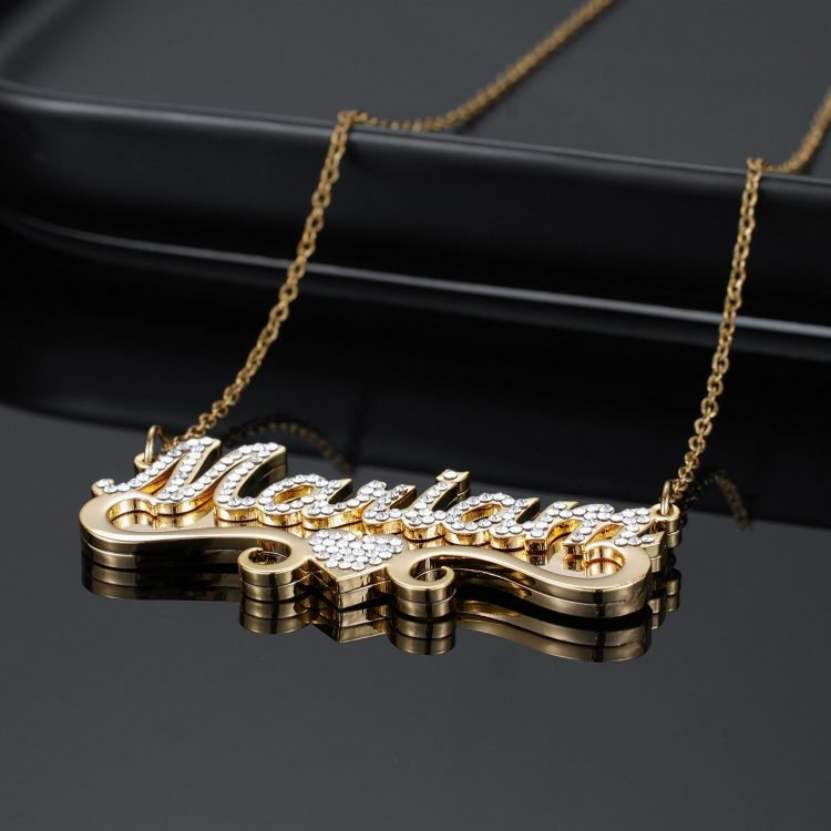 name necklace iced out link chain bling personalized custom name necklace