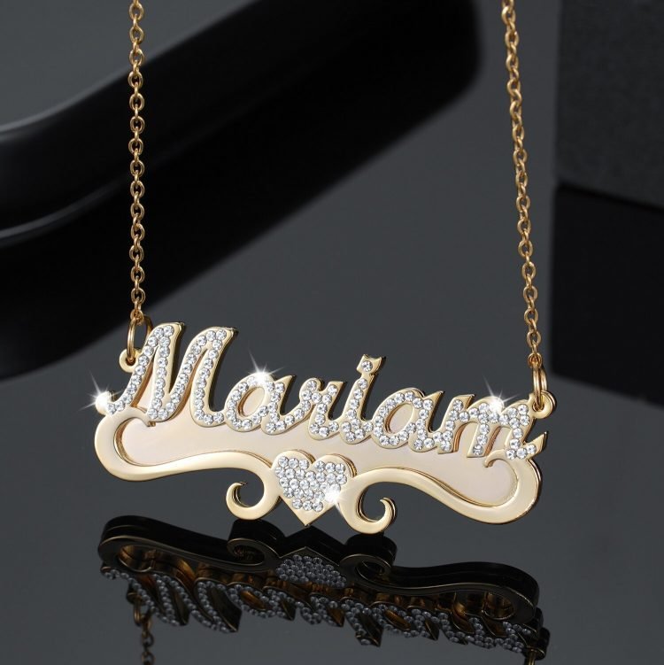 personalized iced out women custom pendant name jewelry design fully iced name necklace