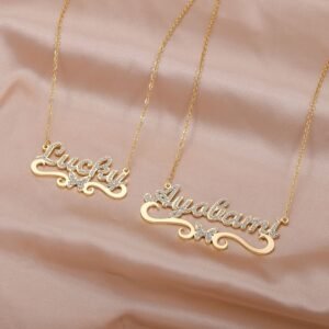 sparkling custom crystal butterfly name necklace design