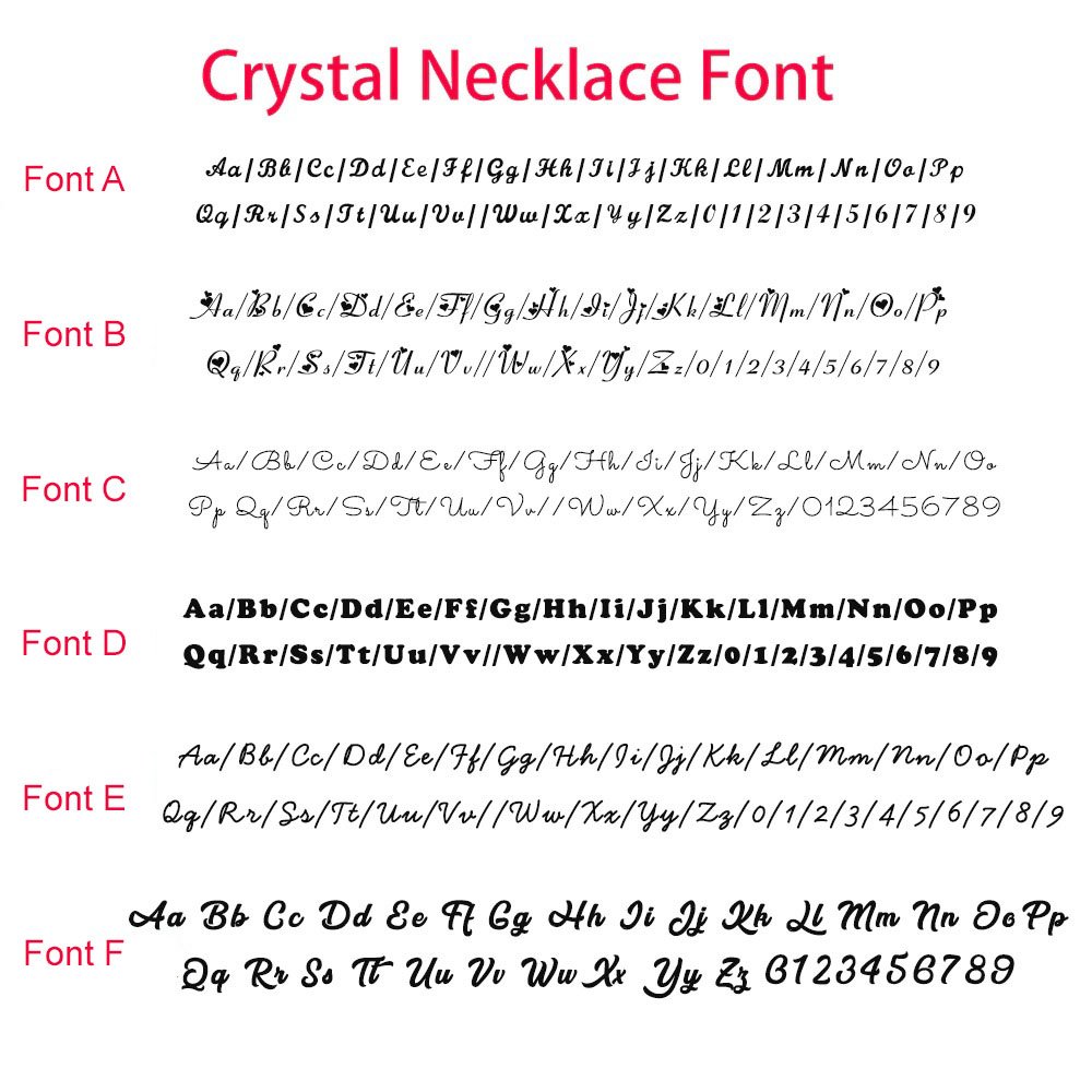 personalized flower name necklace font styles