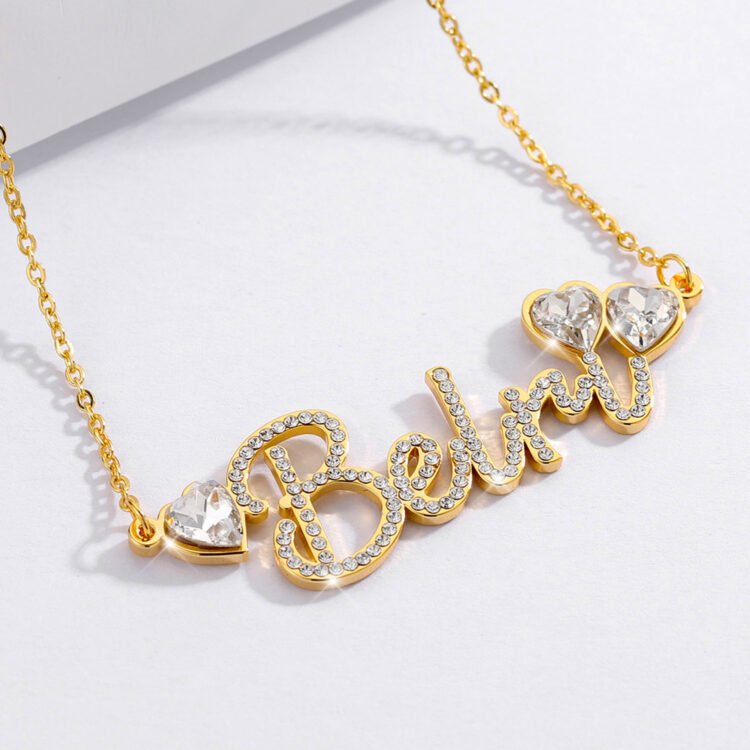 cute hearts cursive custom name necklace design beceff custom jewelry design