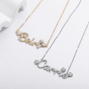 personalized diamond hearts name necklace with custom name for women daughter for christmas and birthday gift