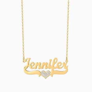 Bling Heart Name Necklace