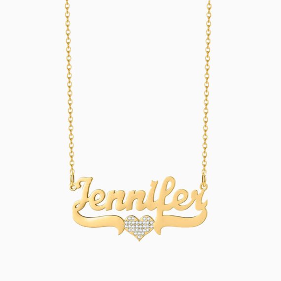 Bling Heart Name Necklace