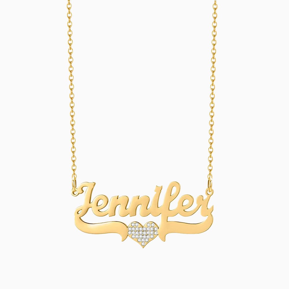 Bling Heart Name Necklace