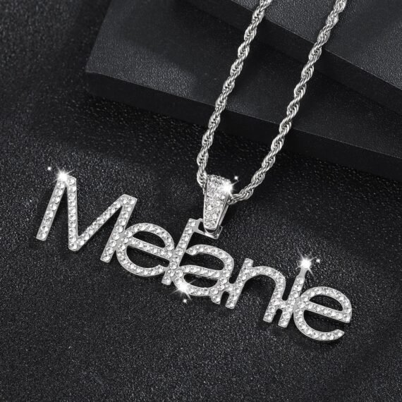 Melanie custom name personalized name necklace design with rope chain