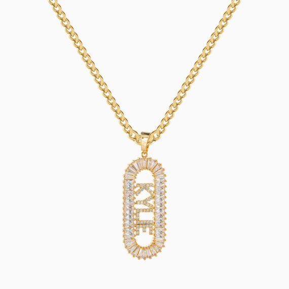 Bling Capsule Name Necklace