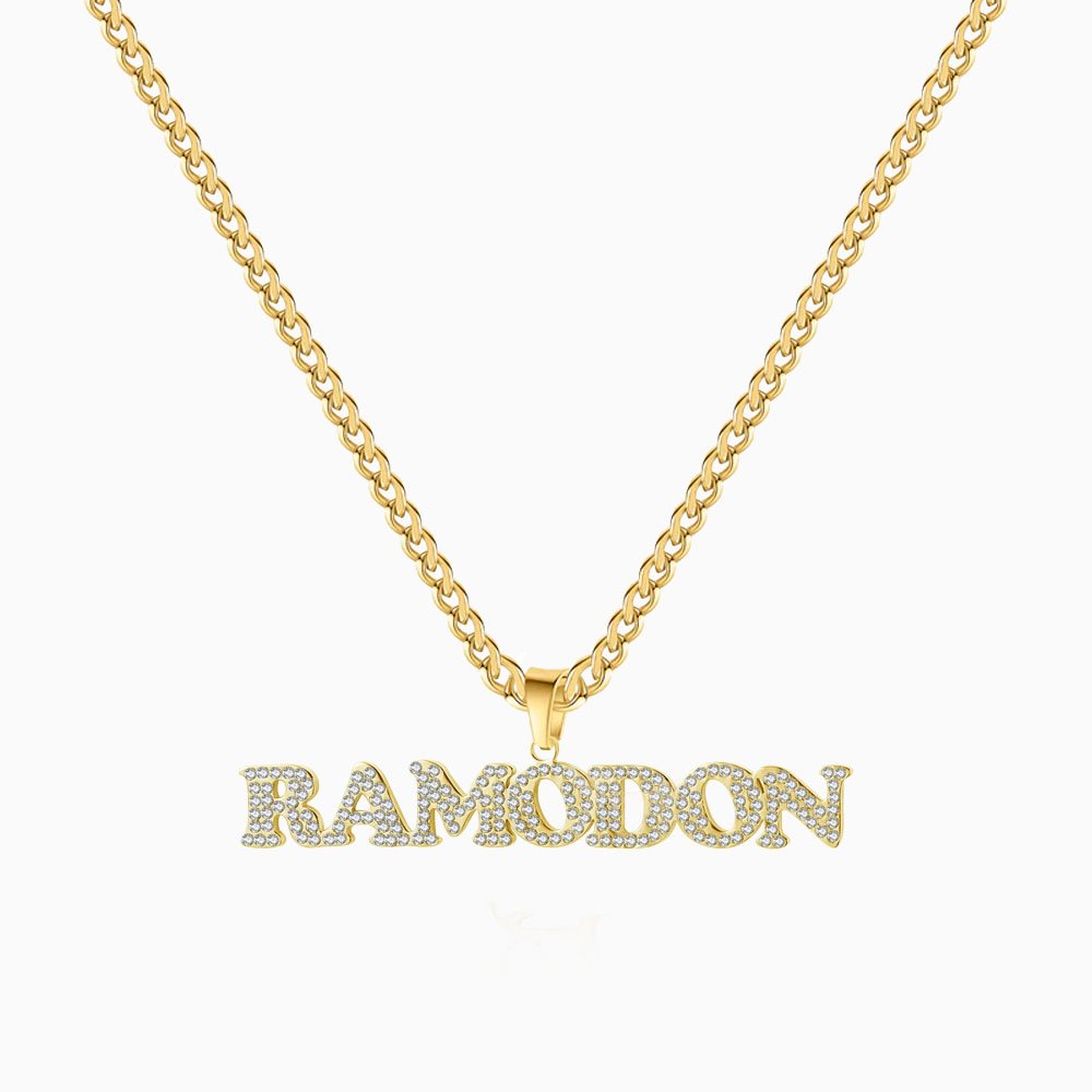 Iced Out Crystal Name Necklace
