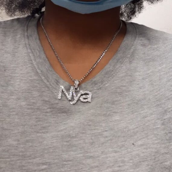 crystal inlaid custom name necklace customer review photo