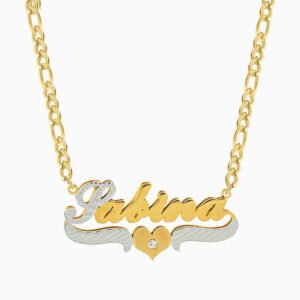Crystal Heart Name Necklace
