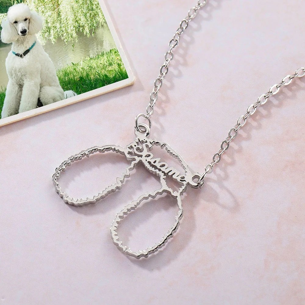 personalized custom dog breed dog name pet necklace