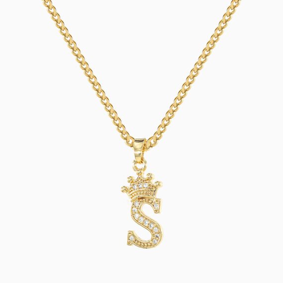 Crown Letter Necklace