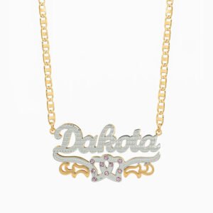 Double Hearts Name Necklace