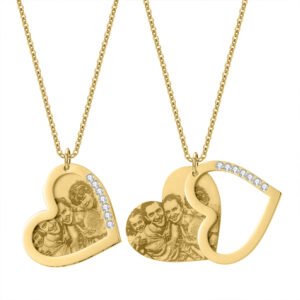 custom engraved personalized heart photo necklace
