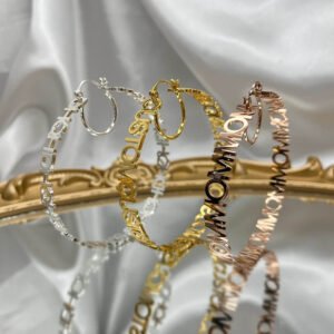 custom hoop name earrings for women on special days