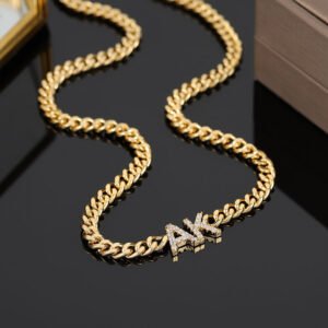 custom initial bling letter name necklace design for women with personalized jewelry gift idea needs
