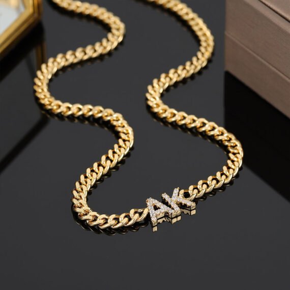 custom initial bling letter name necklace design for women with personalized jewelry gift idea needs